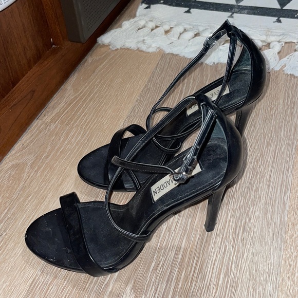 Steve Madden Black Strappy Heels - Picture 3 of 5